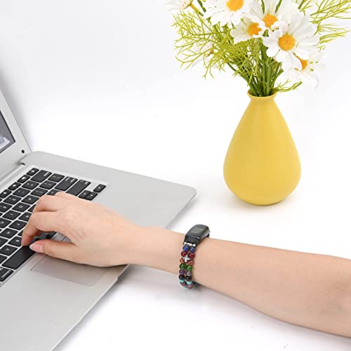 Wongeto Compatible with Fitbit Luxe Bands,Fashion Handmade Elastic Stretch Pearl Bracelet Women Replacement Strap for Fitbit Luxe accssorises (Color Pearl) - Image 3