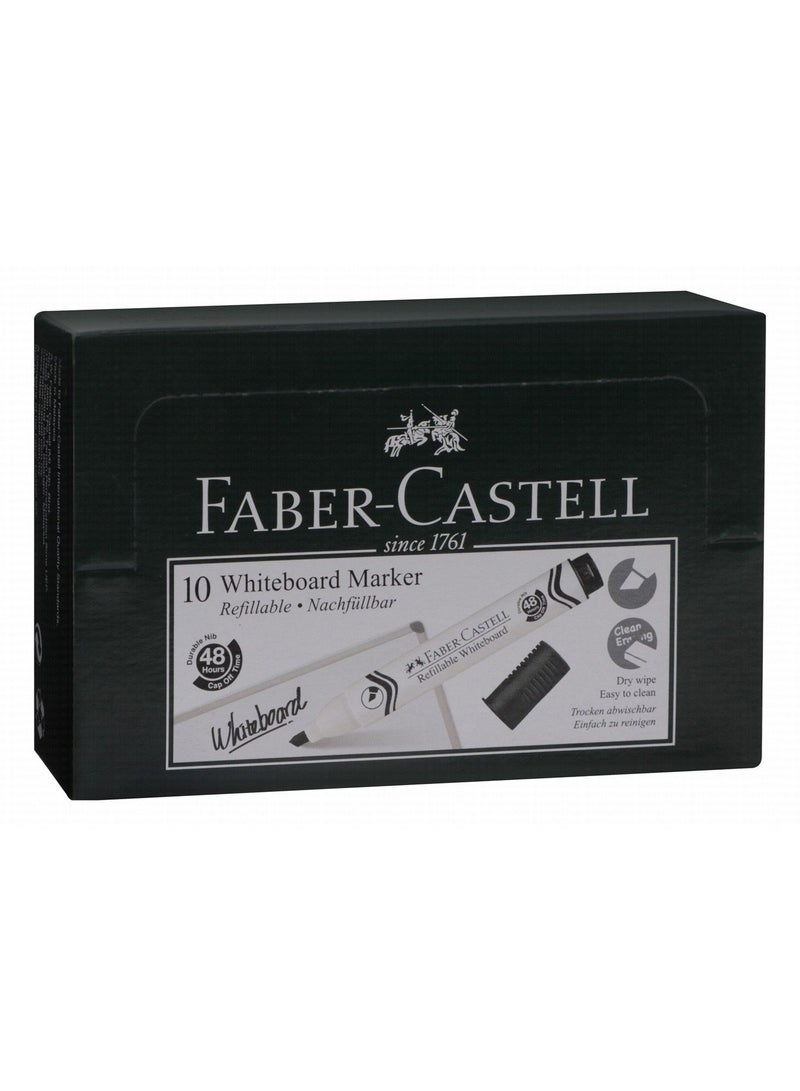 FABER-CASTELL 10 قطع قلم تحديد طرف مائل للسبورة البيضاء حبر أسود - Image 3