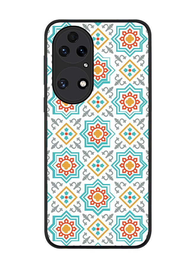 Stylizedd Rugged Black edge case for Huawei P50 Slim fit Soft Case Flexible Rubber Edges Anti Drop TPU Gel Thin Cover - Moroccan Mosaic - Image 1