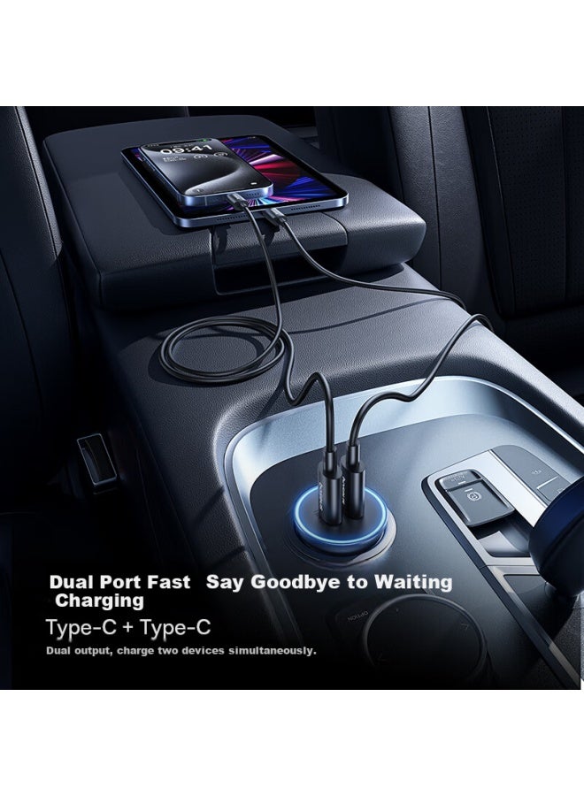 Baseus Car Phone Charger And ette Lighter, Super Fast Charging, Dual Ports, Compatible With Apple 16, Huawei, Xiaomi, Pd Apple Data Cable Set - Image 3