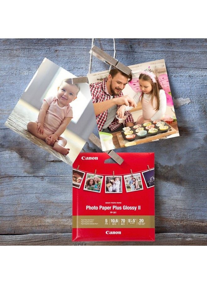 Canon - Glossy Photo Paper Plus Ii5'X5'(20 Sheets) Pp301 - Image 1