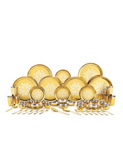 IRIN iRiN by Dr.WaterR Parivar Stainless Steel Designer Dinner Set Gold PVD | Kitchen Set | Ideal for Home | Restaurant | Gifting | Wedding | Bowls, Plate, Glass, Spoon, Fork (Pack of 51pc - for 6Person)  - Image 1