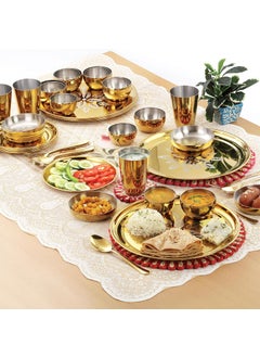 IRIN iRiN by Dr.WaterR Parivar Stainless Steel Designer Dinner Set Gold PVD | Kitchen Set | Ideal for Home | Restaurant | Gifting | Wedding | Bowls, Plate, Glass, Spoon, Fork (Pack of 51pc - for 6Person)  - Image 3