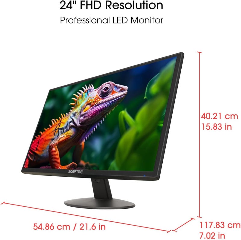 Sceptre 24-inch Professional Thin 1080p LED Monitor with 99% sRGB, 2x HDMI, VGA, and Built-in Speakers - Image 2