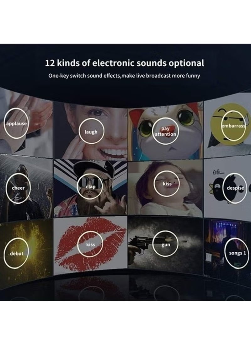 JAJEEK - V8S Live Sound Card Bluetooth Sound Mixer Board 3.5mm Audio Interface Live Sound Card with 16 Sound Effects 6 Connecting Methods Dual DSP Noise Reduction Chip For Live Streaming Recording Game PC - Image 1