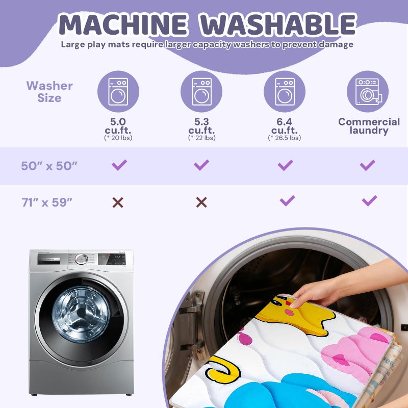 RONGFA Baby Play Mat for Floor, 50'' x 50'' Thicken Foam Soft Padded Mat for Baby, Playpen Mat for Toddlers Infant Kids, Machine Washable, Non-Slip Bottom Safe for Crawling (Piano) - Image 3