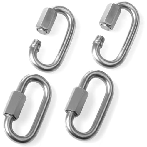 STARVAST 8mm Quick Link Oval Carabiner Chain Quick Links Connector 4pcs M8 Stainless Steel Swing Clip Screw Lock Swing Set for Swing Play Set - Image 1