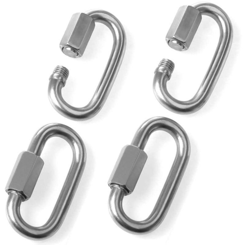 STARVAST 8mm Quick Link Oval Carabiner Chain Quick Links Connector 4pcs M8 Stainless Steel Swing Clip Screw Lock Swing Set for Swing Play Set - Image 2