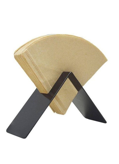 Stainless Steel Cone Coffee Filter Holder, Coffee Filters Storage Rack Reusable, Coffee Filter Paper Stand for Home Kitchen Bar Cafes Black（Not Include Filter Paper）