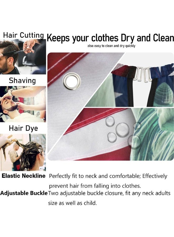 visesunny Barber Cape Statue Of Liberty American Flag Polyester Hair Cutting Salon Cape Apron Anti-Static Haircut Water-Resistant Shaving Cloth Beard Shaving Bib Hairdressing Cape - Image 5