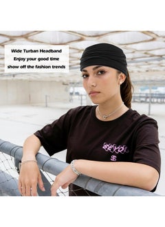أون أب جو عصابات رأس عريضة من ONUPGO للنساء، عصابات رأس مرنة غير قابلة للانزلاق لشعر النساء، عصابات شعر سميكة، عصابات رأس للتمرين، أغطية رأس، عبوة من 6 قطع  - Image 3