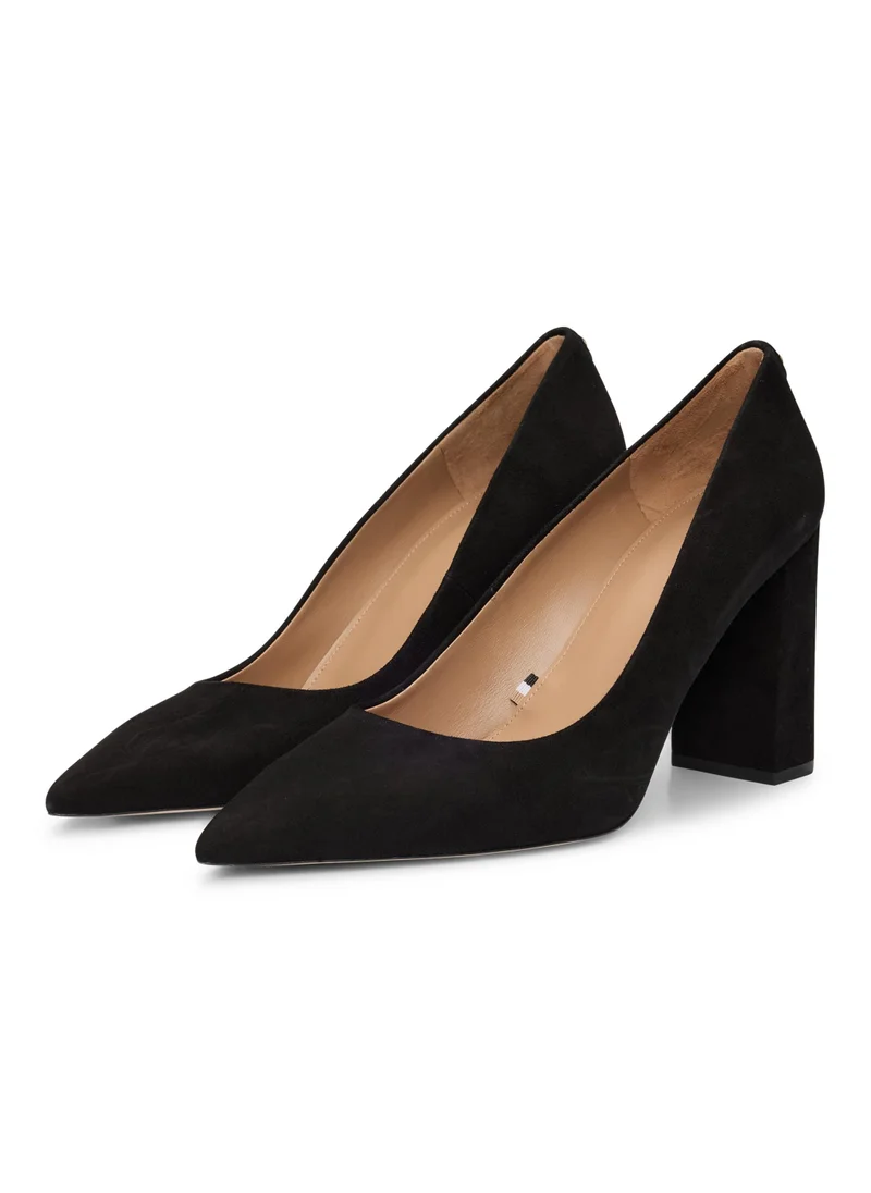 بوس Suede pumps with 9cm block heel