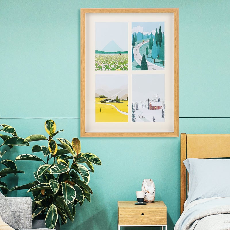 🏠 إطار صور خشبي معلق على الحائط بتصميم مجموعة عائلية ٣٩x٢٩ سم لغرفة المعيشة وغرفة النوم - Image 1