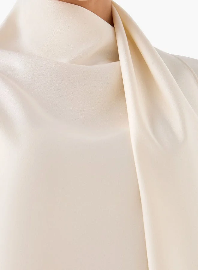 ايكونيك Iconic Top with Draped Scarf Neck
