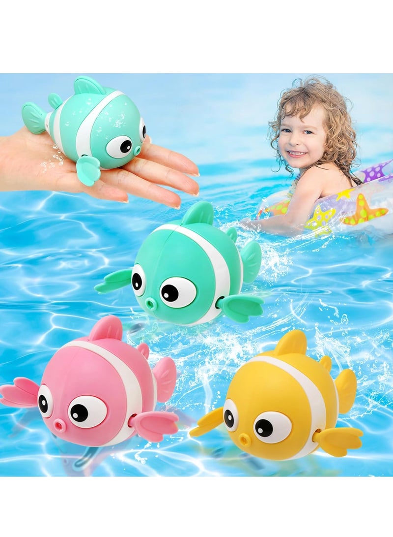 طقم 3 قطع من ألعاب استحمام للأطفال وألعاب الماء للشاطئ والمسبح – أسماك مهرج عائمة تعمل باللف للأطفال الصغار | ألعاب سباحة ملونة ومتينة لحوض الاستحمام واللعب داخل المنزل وخارجه، هدية مثالية للأولاد والبنات - Image 1