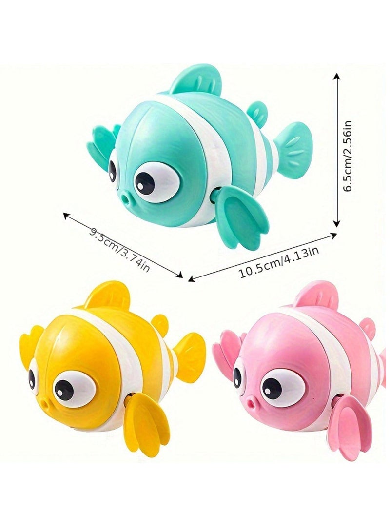 طقم 3 قطع من ألعاب استحمام للأطفال وألعاب الماء للشاطئ والمسبح – أسماك مهرج عائمة تعمل باللف للأطفال الصغار | ألعاب سباحة ملونة ومتينة لحوض الاستحمام واللعب داخل المنزل وخارجه، هدية مثالية للأولاد والبنات - Image 5