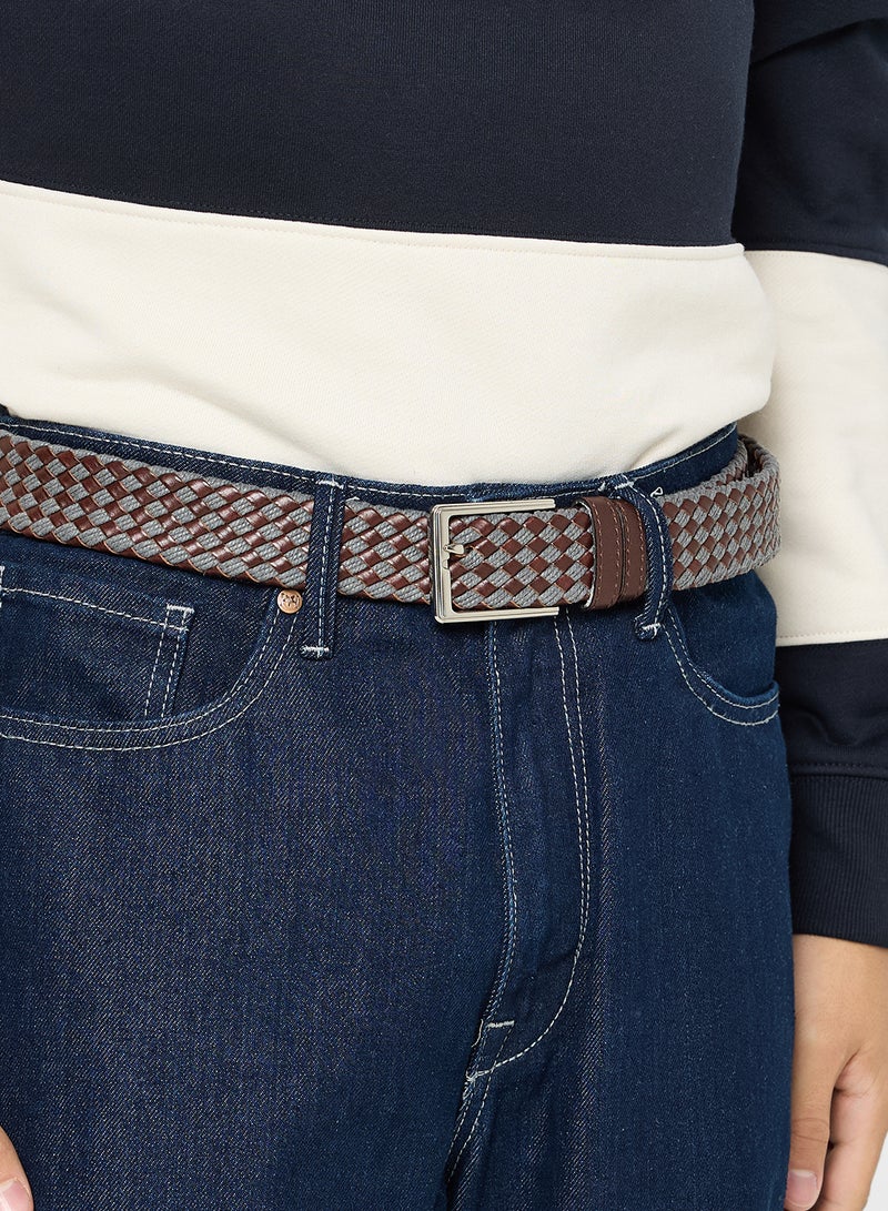 سفنتي فايف حزام كاجوال مجدول بمقاس حر - Image 5