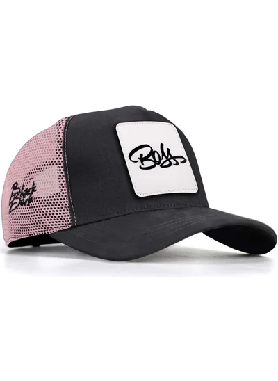 Black Börk BlackBörk V1 Trucker Boss - Unisex Anthracite-Pink Hat (Cap) with 1 Code Logo