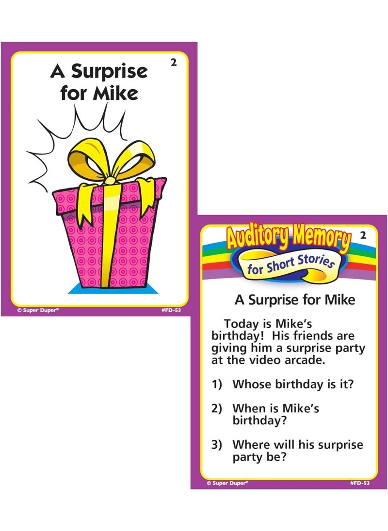 Super Duper Publications Super Duper Publications | Auditory Memory for Short Stories Fun Deck | Listening Comprehension Flash Cards | Educational Learning Materials for Children  - Image 4