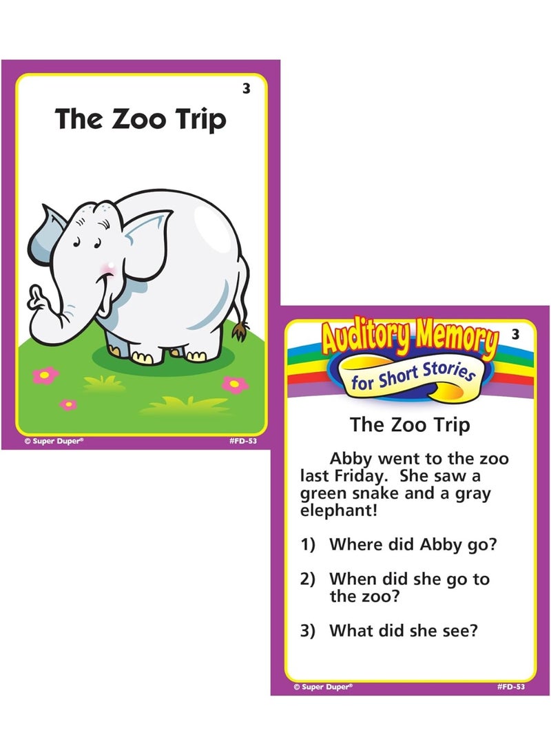 Super Duper Publications Super Duper Publications | Auditory Memory for Short Stories Fun Deck | Listening Comprehension Flash Cards | Educational Learning Materials for Children  - Image 3