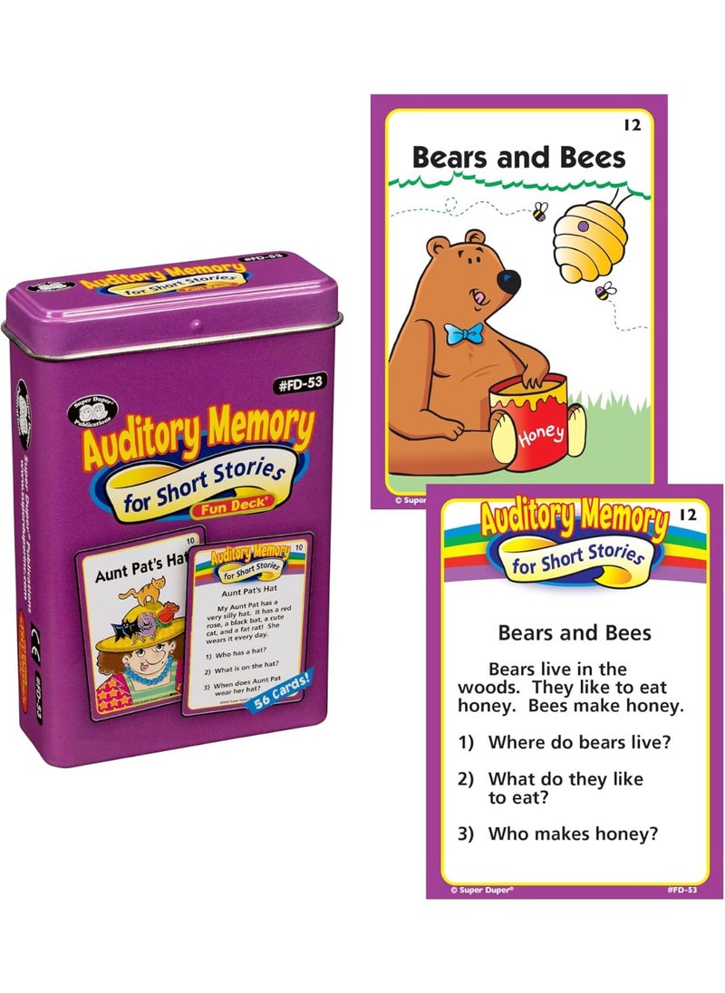 Super Duper Publications Super Duper Publications | Auditory Memory for Short Stories Fun Deck | Listening Comprehension Flash Cards | Educational Learning Materials for Children  - Image 2