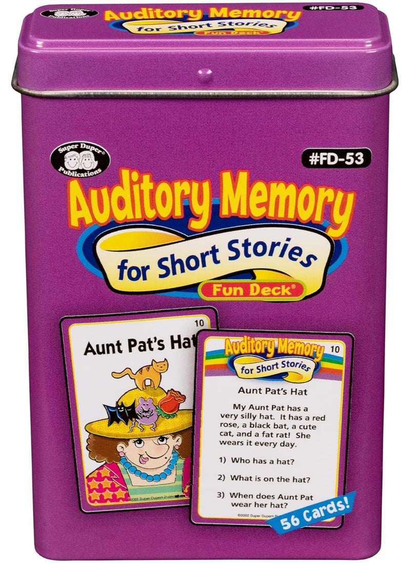 Super Duper Publications Super Duper Publications | Auditory Memory for Short Stories Fun Deck | Listening Comprehension Flash Cards | Educational Learning Materials for Children  - Image 1