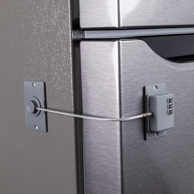 HomeBrella 2-Pack Child Proof Fridge Lock with Combination - No Tools Required - PIN Refrigerator Lock for Kids - Freezer Latch to Keep Door Closed - for Toddlers, Cats, & Dogs - Universal Compatibility - Image 1