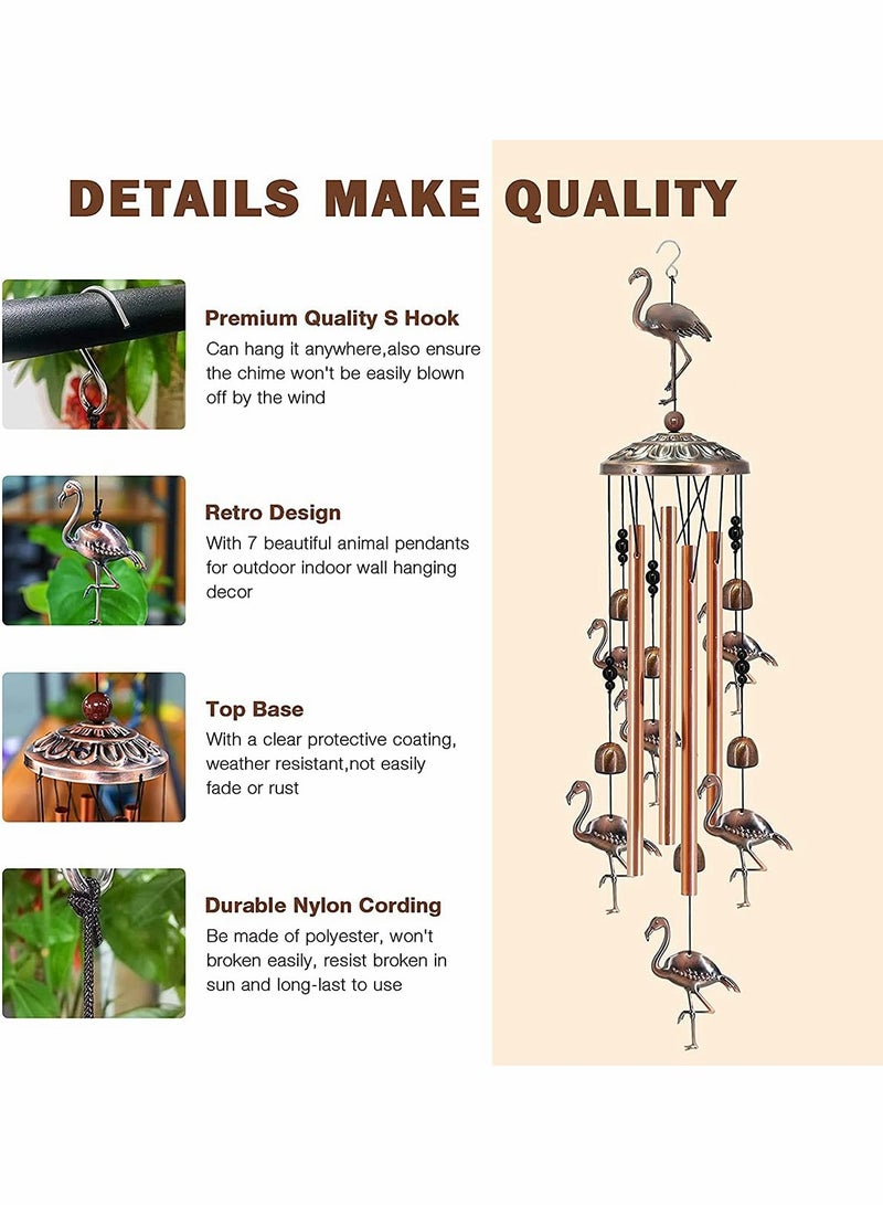 Zikra Wind Chimes for Outside, Bird Windchime Deep Tone with Metal Tubes and Hanging Hook Outdoor Decor for Garden Patio Wind Bell (Bronze) - Image 3