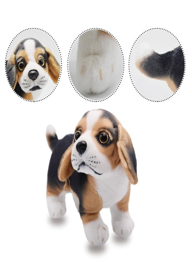 YONLIT Lifelike Beagle Stuffed Animal Animated Plush Puppy Toy Doll Super Realistic Dogs Act Like Real Excellent Gifts for Kids Birthday Party Dog Collection 9 Inches (Beagle) - Image 3
