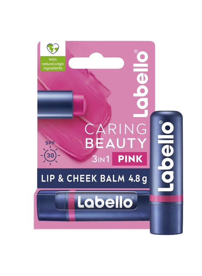 Labello Pink Color Lip And Cheek Balm SPF 30 Moisturising Tint With Sun Protection - Image 1