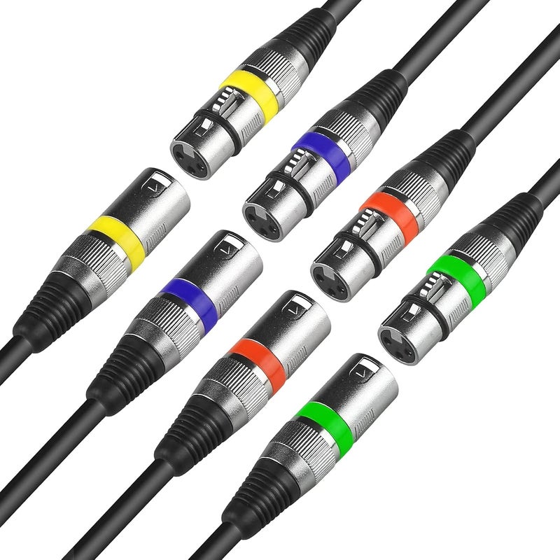 MADOWL 4 Pack DMX Cables - 1.2m & 3ft XLR Male to Female, Short & Long Stage Light DMX Signal Connection - Image 2