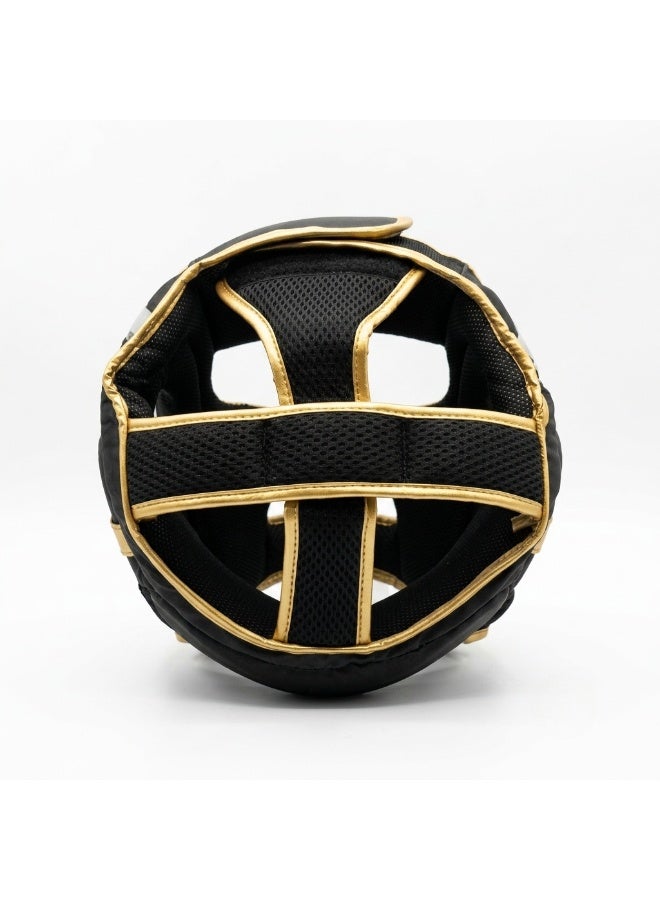 Spall Premium Boxing Head Guard Round 14 Protective Headgear Adjustable Training Head Protector for Boxing Kickboxing MMA Muay Thai Sparring Combat Sports Shock Absorption- BLACK - Image 5