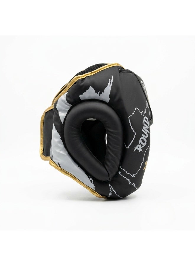 Spall Premium Boxing Head Guard Round 14 Protective Headgear Adjustable Training Head Protector for Boxing Kickboxing MMA Muay Thai Sparring Combat Sports Shock Absorption- BLACK - Image 3