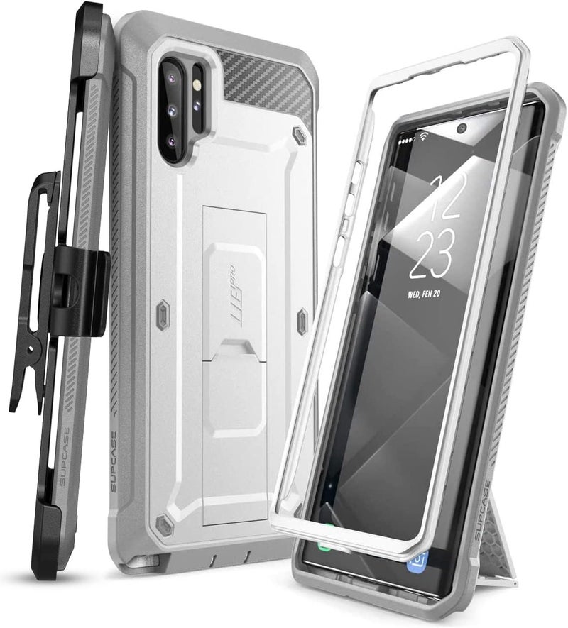 SupCase for Samsung Galaxy Note 10 Plus/Note 10 Plus 5G Case (Unicorn Beetle Pro), [Built-in Stand & Belt Clip] Full-Body Rugged Phone Case Without Screen Protector for Galaxy Note 10 Plus, White - Image 1