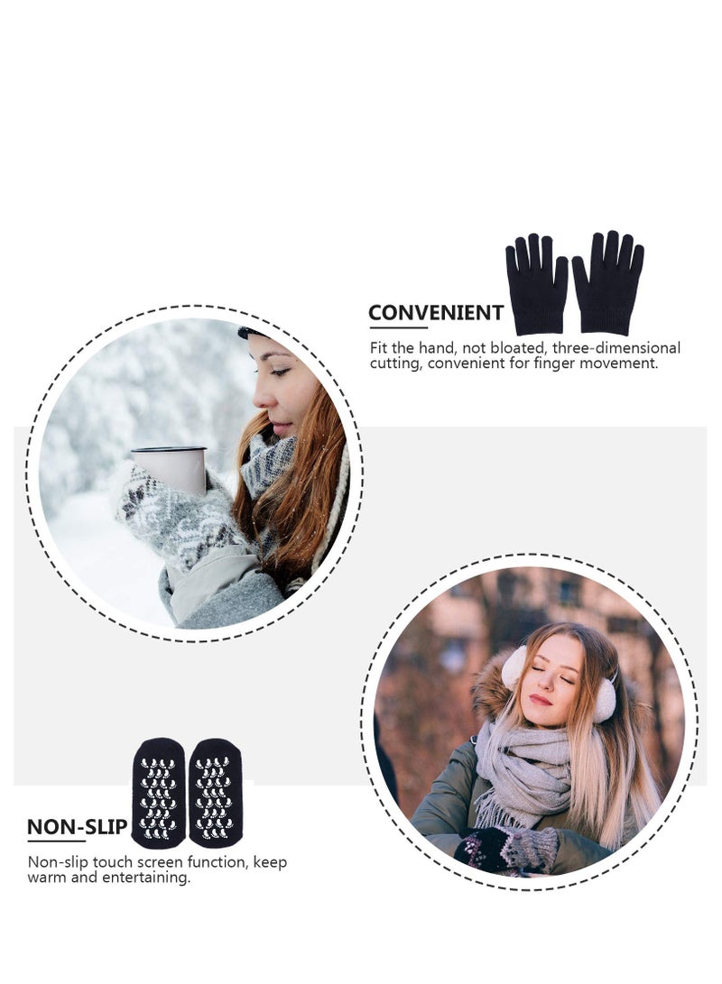 KASTWAVE Moisturizing Socks and Gloves Set Soft Cotton with Thermoplastic Gel Repair and Heal Eczema Cracked Dry Skin Gel Lining Infused with Essential Oils and Vitamins Large Size  Black - Image 4