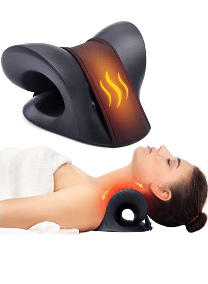 Cool Baby COOLBABY Neck Stretcher Cervical Traction Device  Neck Hunchback Corrector With Graphene Heating Relaxation  For Neck Pain Relief And Muscle Relaxation (Black) - Image 1
