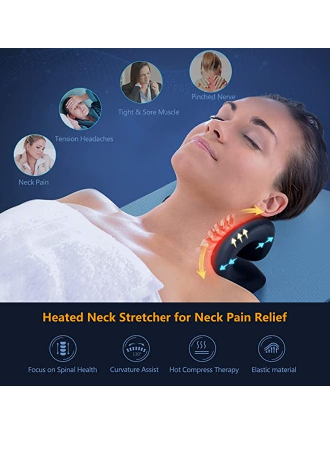 Cool Baby COOLBABY Neck Stretcher Cervical Traction Device  Neck Hunchback Corrector With Graphene Heating Relaxation  For Neck Pain Relief And Muscle Relaxation (Black) - Image 3