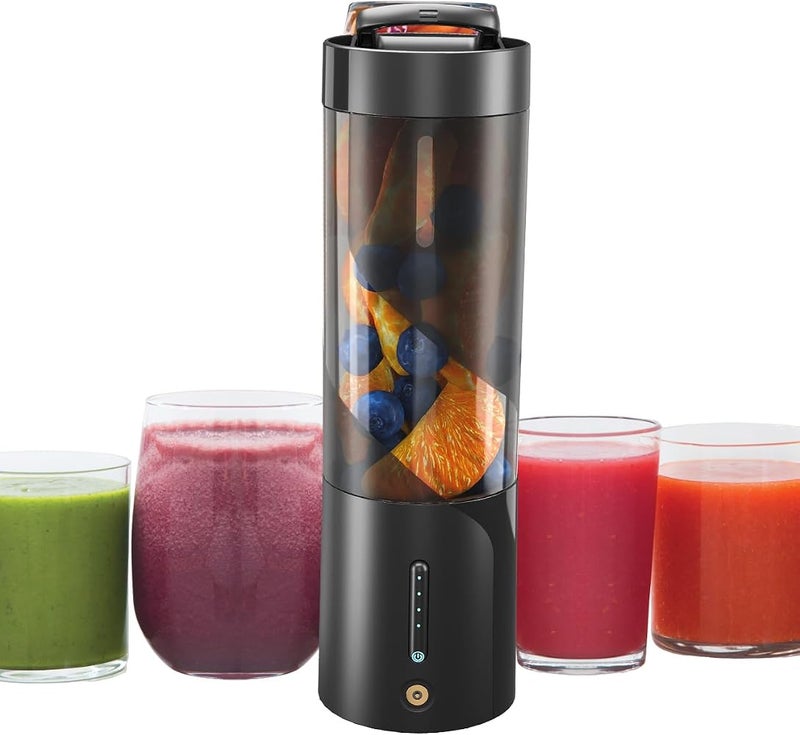 AMINAC Portable Blender, Cordless Blender for Shakes and Smoothies with 16 Oz Cup and Leakproof Lid, Durable Stainless Steel Blades for Powerful Blending Performance, Magnetic Rechargeable, Black - Image 1