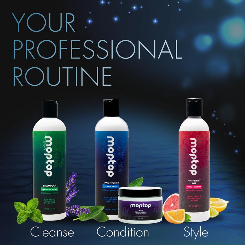 MopTop Salon Daily Conditioner â€“ Color Safe Salon Quality Hair Moisturizer to Restore Dry, Damaged Hair & Reduce Frizz, Sulfate & Paraben Free Hair Care for All Hair Types (Lemon Sage, 32oz) - Image 5