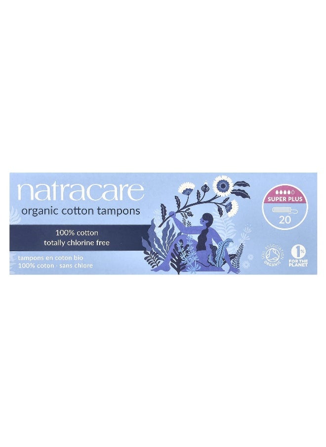 NATRACARE Natracare, Organic Cotton Tampons, Super Plus, 20 Tampons  - Image 1
