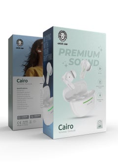 GREEN LION Cairo Wireless Earbuds/Multi-Function Touch/Bluetooth V5.3 / Music / Workouts or Outdoor Activities / Music Playback / Hands-Free Calls - White  - Image 2