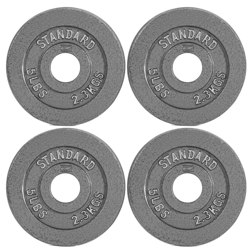 CAP Barbell Olympic 2-Inch Weight Plate, Gray, 5 LBS - 4 Plate Set - Image 1