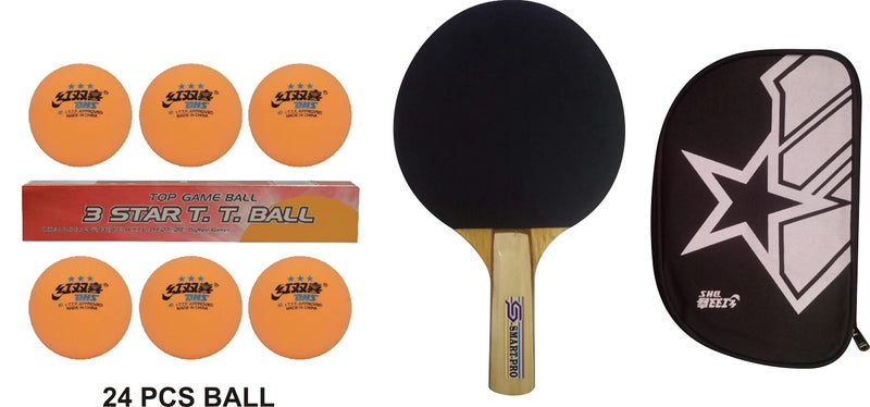 DHS TT Ball 40MM 3 Star Orange (6 Pcs Box) 24 PCS with Smart PRO TT BAT Star and DHS BAT Cover - Image 2