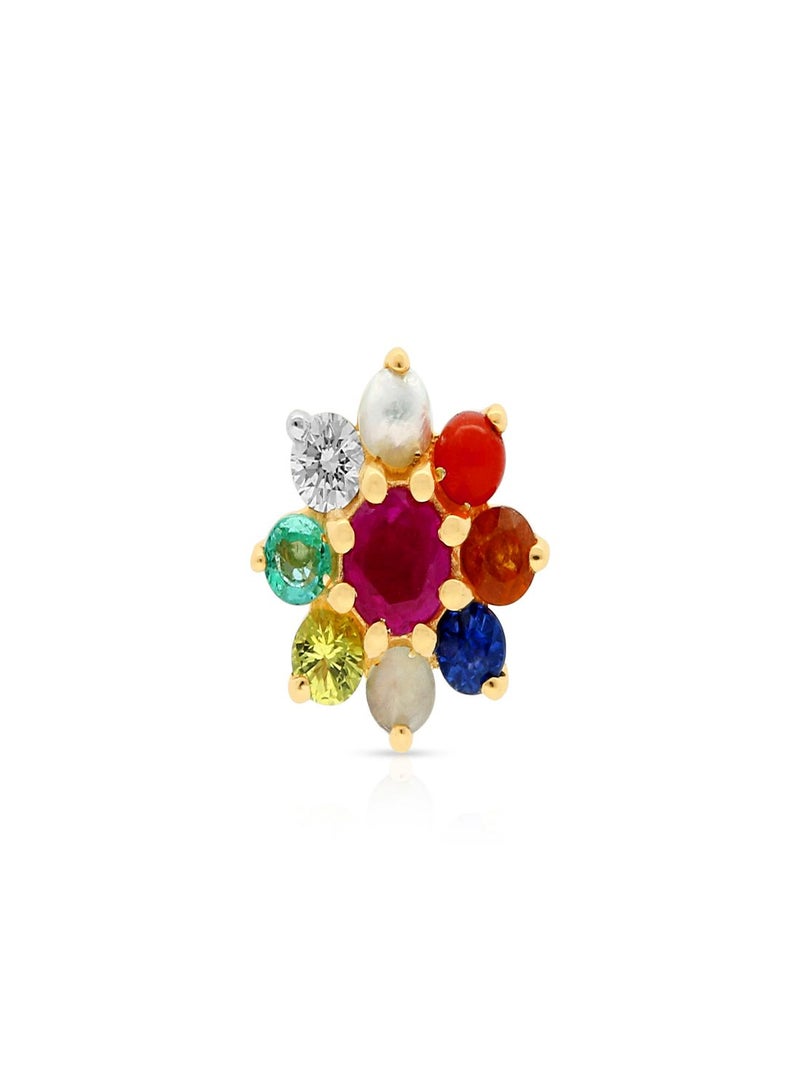 Malabar Gold and Diamonds دبوس أنف من الماس الطبيعي عيار 18 قيراط (750) للنساء MNGNNP0357 - Image 2