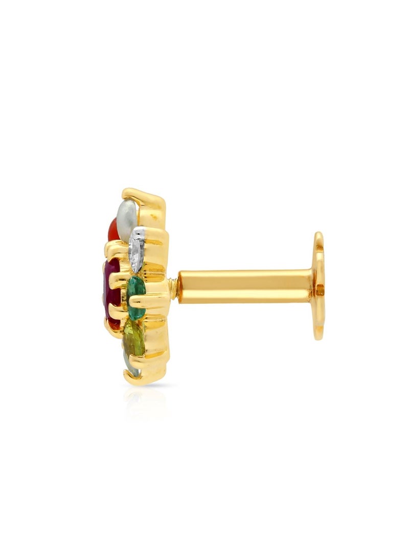 Malabar Gold and Diamonds دبوس أنف من الماس الطبيعي عيار 18 قيراط (750) للنساء MNGNNP0357 - Image 3