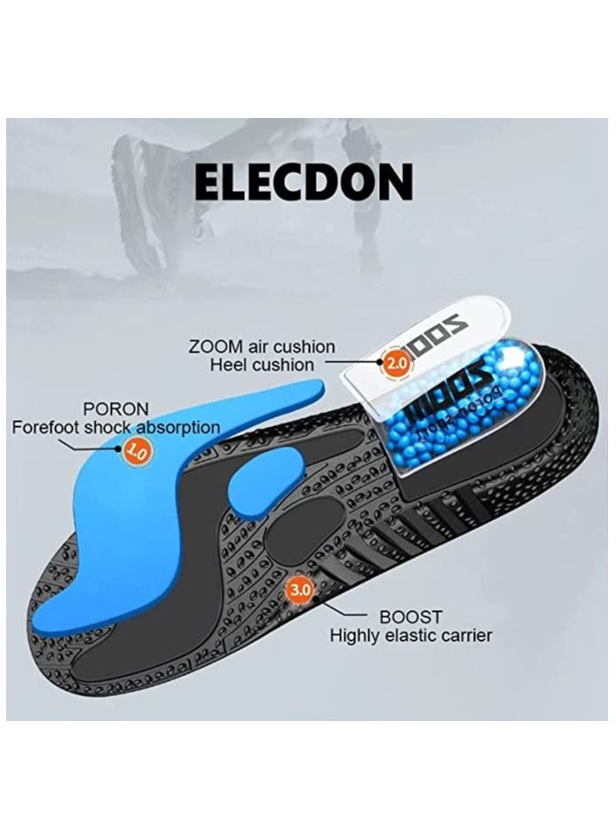 سيوسي نعل داخلي لتقويم العظام ، نعل داخلي مبطن بالفوم ، نعل داخلي رياضي ممتص للصدمات وجزيئات الفشار يسمح بمرور الهواء ، يمتص الصدمات ويخفف آلام القدم (النساء 8-10 / رجال 6.5-8.5) - Image 3