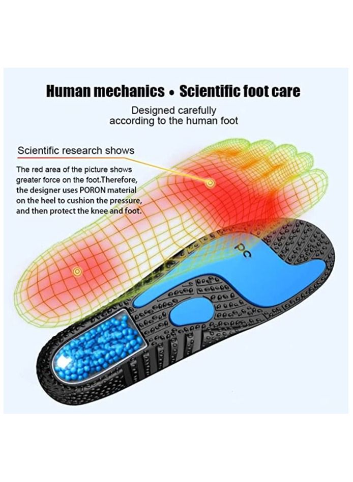 سيوسي نعل داخلي لتقويم العظام ، نعل داخلي مبطن بالفوم ، نعل داخلي رياضي ممتص للصدمات وجزيئات الفشار يسمح بمرور الهواء ، يمتص الصدمات ويخفف آلام القدم (النساء 8-10 / رجال 6.5-8.5) - Image 5