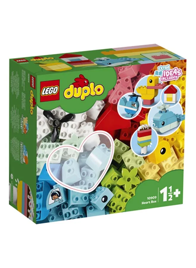 ليغو DUPLO Classic Heart Box 10909 Starter Building Toy Set; Encourages Early Years Developmental Learning and Independent Play for Ages 18 Months+; Endless Creativity with 15 Models to Grow Imaginations (80 Pieces)