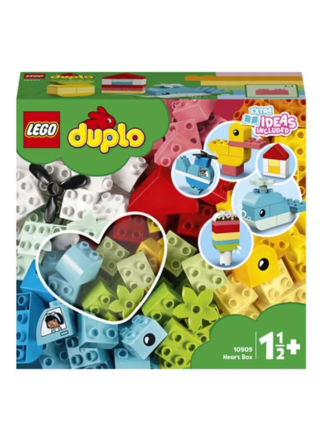 ليغو DUPLO Classic Heart Box 10909 Starter Building Toy Set; Encourages Early Years Developmental Learning and Independent Play for Ages 18 Months+; Endless Creativity with 15 Models to Grow Imaginations (80 Pieces)