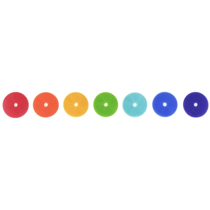 Innobaby Bathin' Smart Rainbow Spots Silicone Bath Scrub for Kids and Toddlers, 7-Pack Value. - Image 2